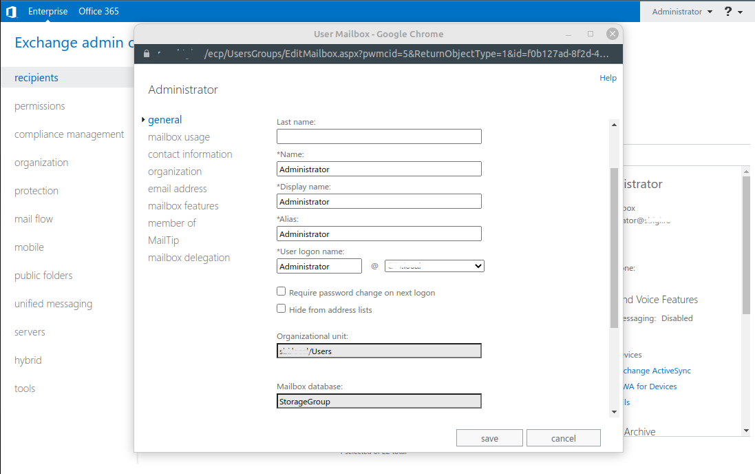 Missing password reset